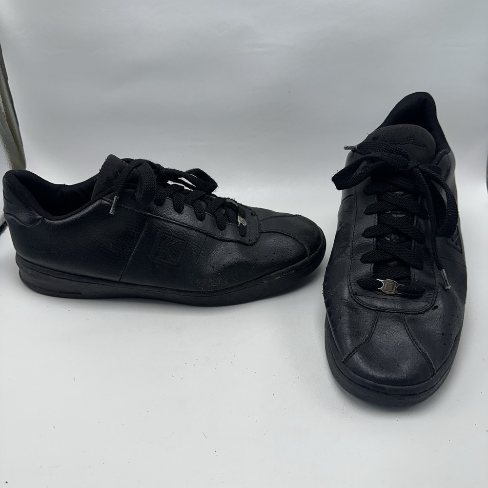 Vintage Karl Kani Raider Mens 10.5 Black‎ Leather Court Shoes OG 90s Streetwear